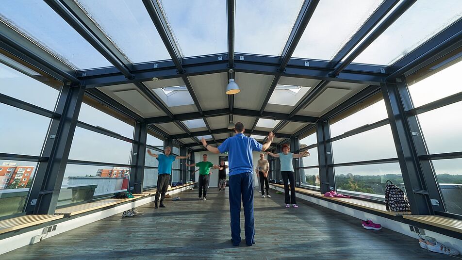 Gymnastik im Panoramaraum 